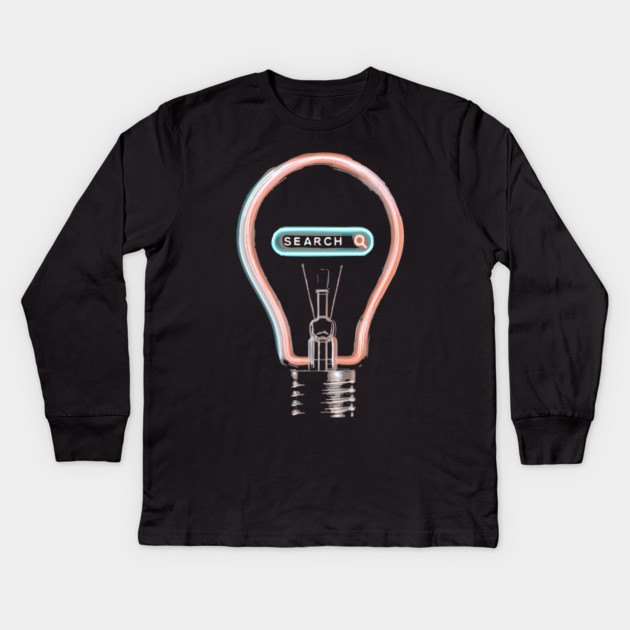 Retro Search Bar in Lightbulb Kids Long Sleeve T-Shirt by TuncGK