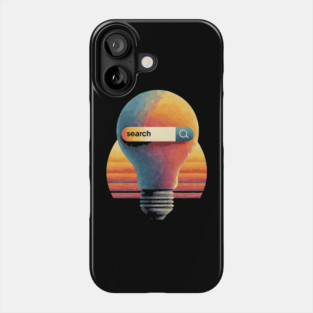 Retro Style Search Bar in Lightbulb - Concept Art Phone Case