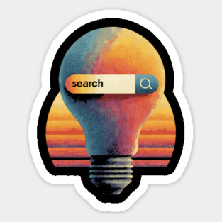 Retro Style Search Bar in Lightbulb - Concept Art Magnet