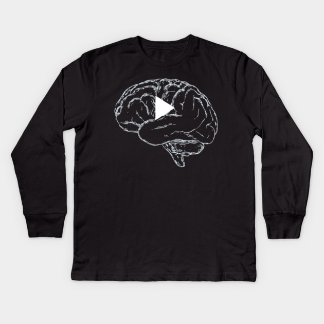 Auto-Play Brain - Funny Anxiety Humor Kids Long Sleeve T-Shirt by TuncGK