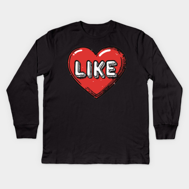 Modern Love - Funny Like Button Heart Kids Long Sleeve T-Shirt by TuncGK