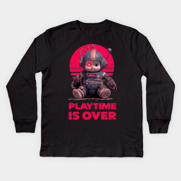 Playtime Is Over - Cyberpunk Baby Kids Long Sleeve T-Shirt by TuncGK