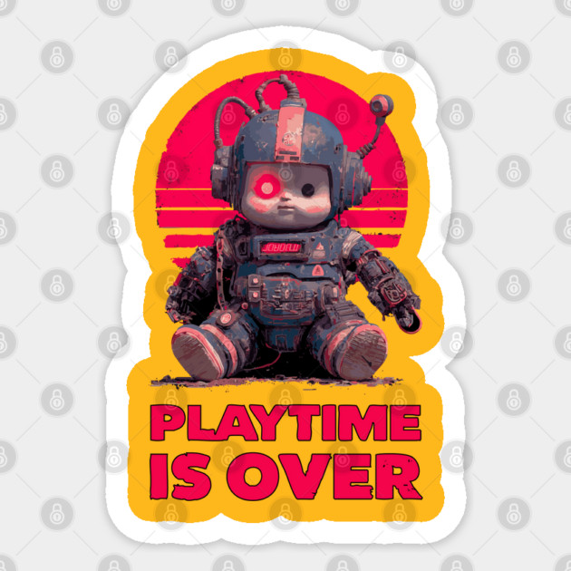 Playtime Is Over - Cyberpunk Baby Sticker by TuncGK