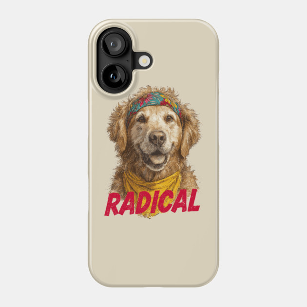 Radical 80s Golden Retriever - Funny Vintage Design Phone Case by TuncGK