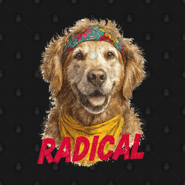 Radical 80s Golden Retriever - Funny Vintage Design by TuncGK