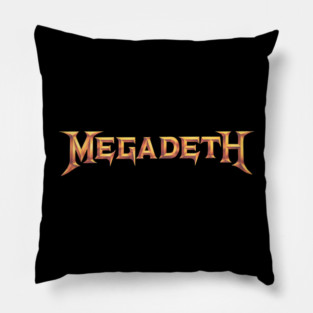 Megadeth - Gold Metallic Thrash Metal Logo Pillow