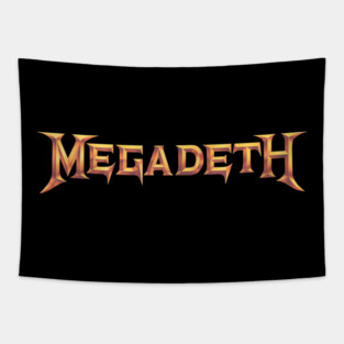 Megadeth - Gold Metallic Thrash Metal Logo Tapestry
