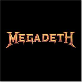 Megadeth - Gold Metallic Thrash Metal Logo Posters and Art