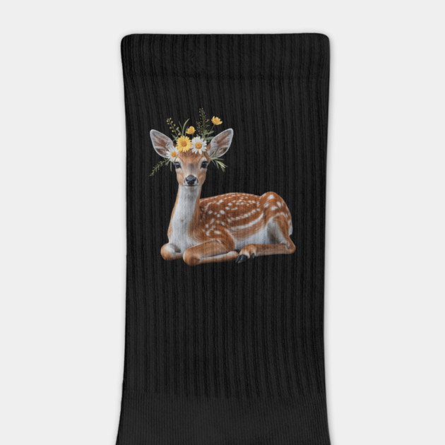 Fawn with Daisy and Buttercup Floral Crown by BirdsnStuff