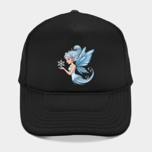 Winter Fairy with Snowflake and Sparkling Blue Wings Hat