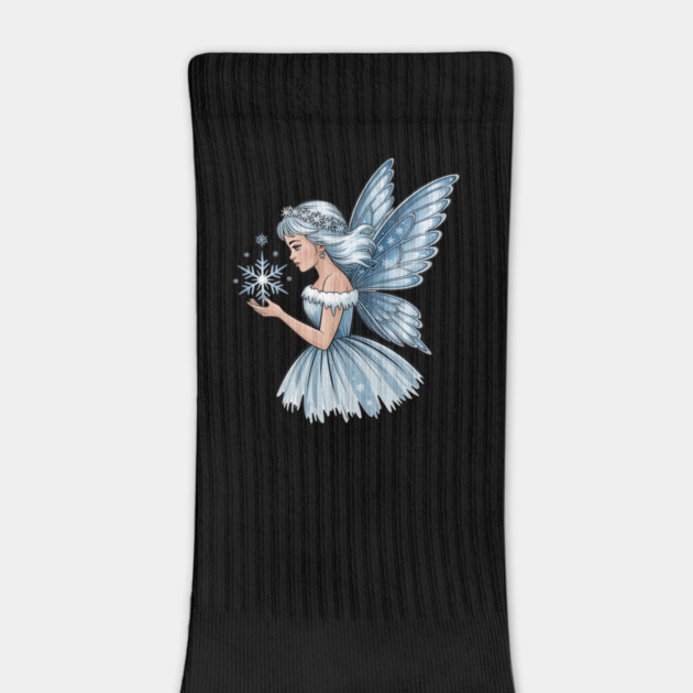 Winter Fairy with Snowflake and Sparkling Blue Wings by BirdsnStuff