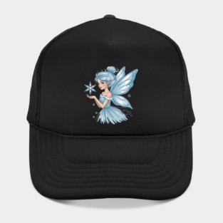 Winter Fairy with Snowflake and Sparkling Blue Wings Hat