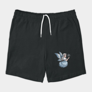 Winter Fairy with Snowflake and Sparkling Blue Wings Shorts