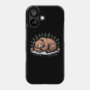Sleeping Bear Vintage Forest Art for Nature Lovers Phone Case
