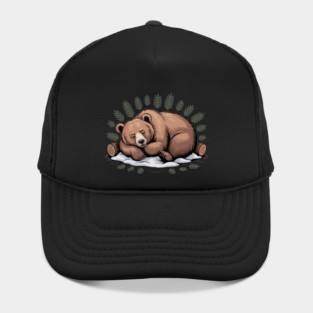Sleeping Bear Vintage Forest Art for Nature Lovers Hat