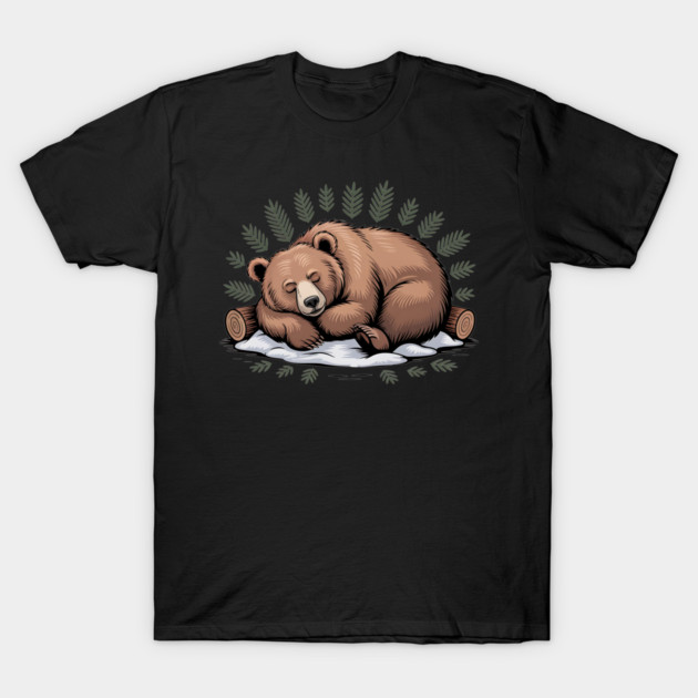 Sleeping Bear Vintage Forest Art for Nature Lovers T-Shirt by BirdsnStuff