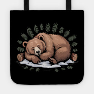 Sleeping Bear Vintage Forest Art for Nature Lovers Tote