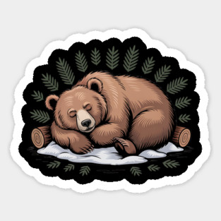 Sleeping Bear Vintage Forest Art for Nature Lovers Magnet