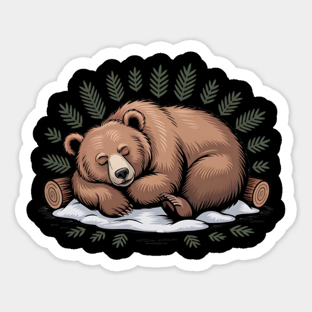 Sleeping Bear Vintage Forest Art for Nature Lovers Magnet by BirdsnStuff