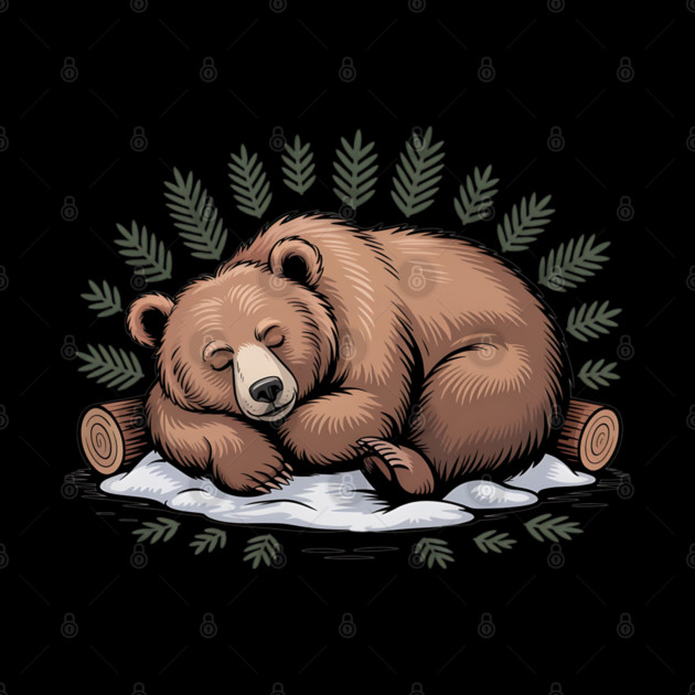 Sleeping Bear Vintage Forest Art for Nature Lovers by BirdsnStuff
