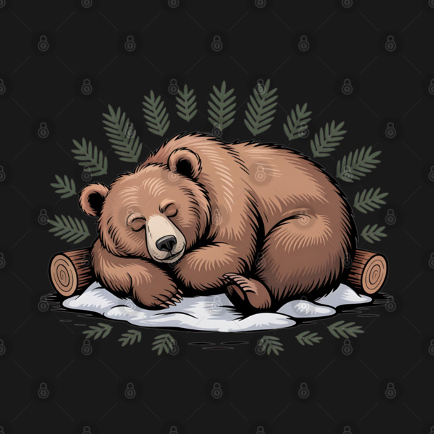 Sleeping Bear Vintage Forest Art for Nature Lovers by BirdsnStuff