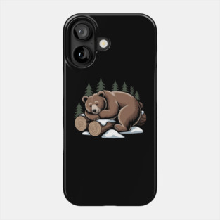 Sleeping Bear Vintage Forest Art for Nature Lovers Phone Case