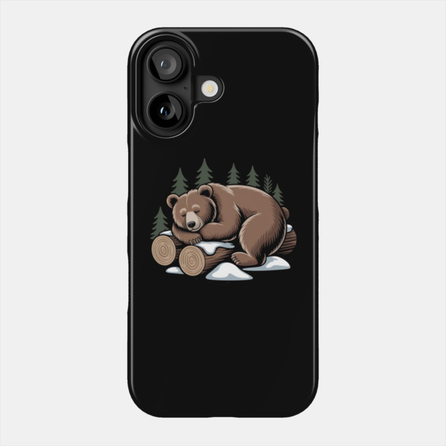 Sleeping Bear Vintage Forest Art for Nature Lovers Phone Case by BirdsnStuff