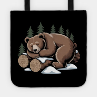 Sleeping Bear Vintage Forest Art for Nature Lovers Tote