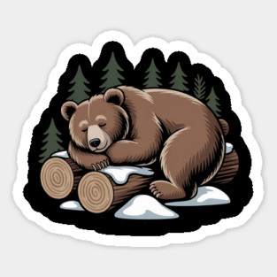 Sleeping Bear Vintage Forest Art for Nature Lovers Sticker