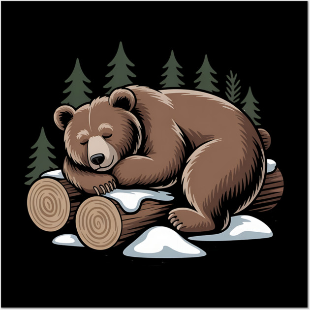 Sleeping Bear Vintage Forest Art for Nature Lovers Wall Art by BirdsnStuff