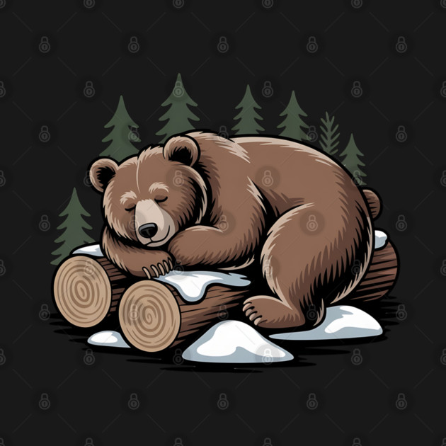 Sleeping Bear Vintage Forest Art for Nature Lovers by BirdsnStuff