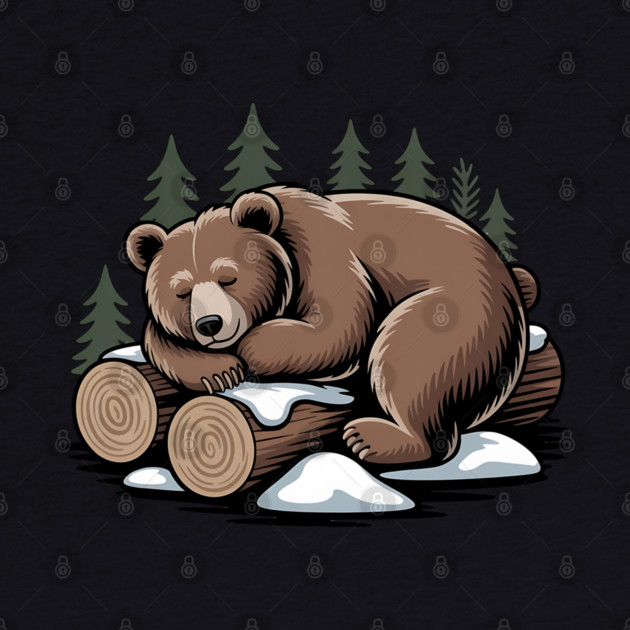 Sleeping Bear Vintage Forest Art for Nature Lovers by BirdsnStuff