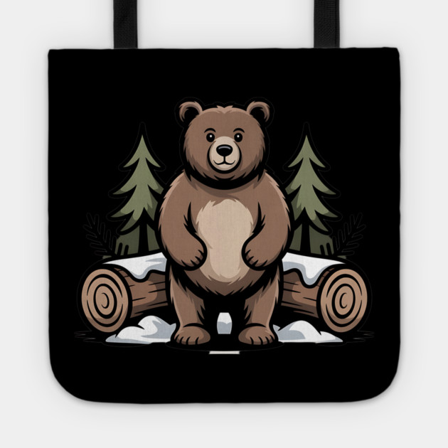 Standing Brown Bear Vintage Forest Art for Nature Lovers Tote by BirdsnStuff