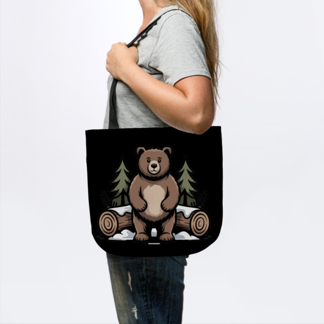 Standing Brown Bear Vintage Forest Art for Nature Lovers by BirdsnStuff