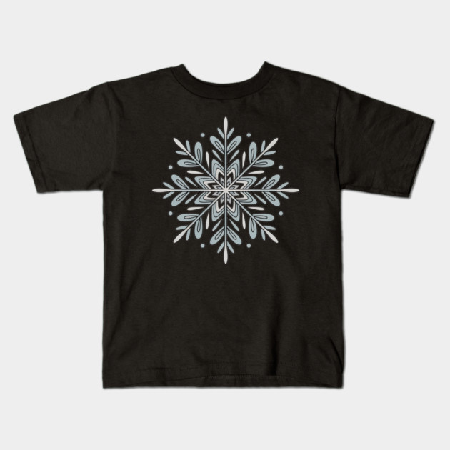 Vintage Snowflake Design for Winter Lovers Kids T-Shirt by BirdsnStuff