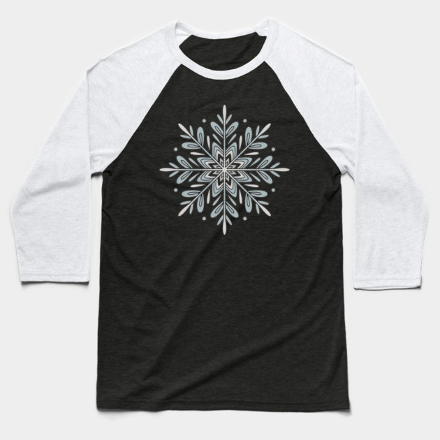 Vintage Snowflake Design for Winter Lovers Baseball T-Shirt by BirdsnStuff