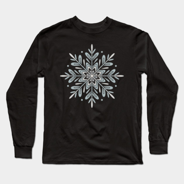 Vintage Snowflake Design for Winter Lovers Long Sleeve T-Shirt by BirdsnStuff