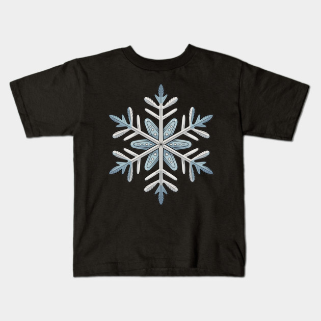 Vintage Snowflake Design for Winter Lovers Kids T-Shirt by BirdsnStuff