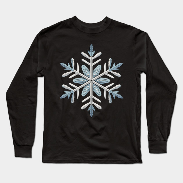 Vintage Snowflake Design for Winter Lovers Long Sleeve T-Shirt by BirdsnStuff