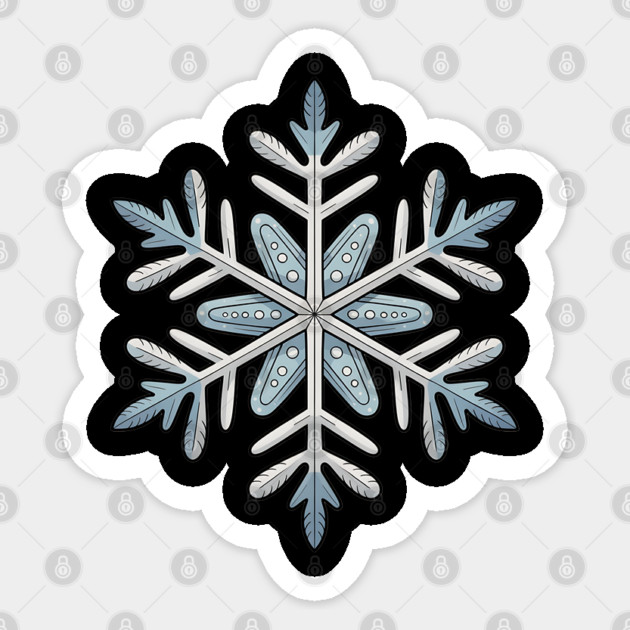 Vintage Snowflake Design for Winter Lovers Sticker by BirdsnStuff