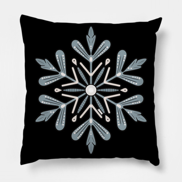 Vintage Snowflake Design for Winter Lovers Pillow by BirdsnStuff