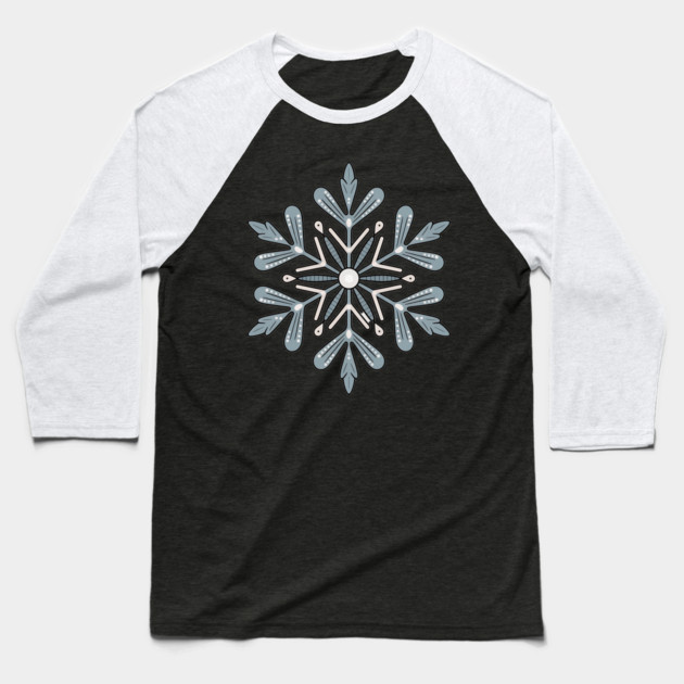 Vintage Snowflake Design for Winter Lovers Baseball T-Shirt by BirdsnStuff