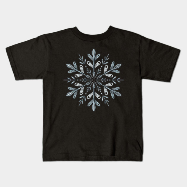 Vintage Snowflake Design for Winter Lovers Kids T-Shirt by BirdsnStuff