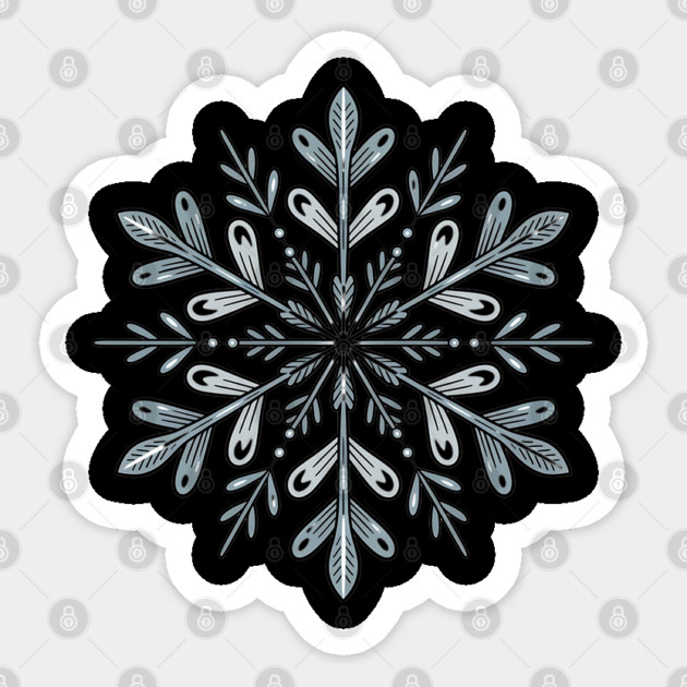 Vintage Snowflake Design for Winter Lovers Sticker by BirdsnStuff