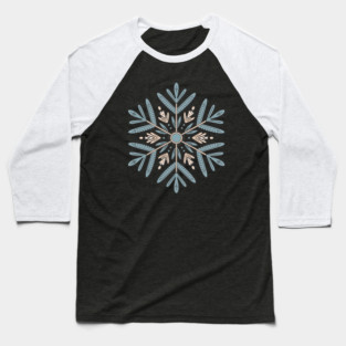 Vintage Snowflake Design for Winter Lovers Baseball T-Shirt