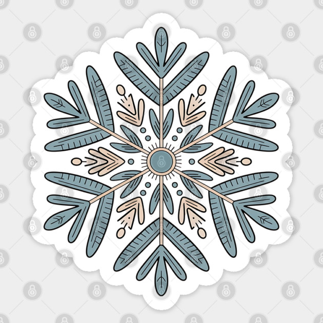 Vintage Snowflake Design for Winter Lovers Sticker by BirdsnStuff