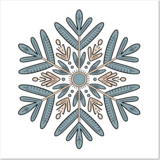 Vintage Snowflake Design for Winter Lovers Posters and Art