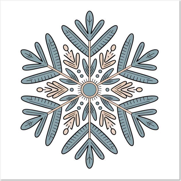 Vintage Snowflake Design for Winter Lovers Wall Art by BirdsnStuff