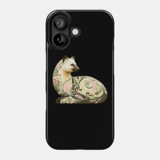 Botanical American Marten with Foliage and Floral Detail Phone Case