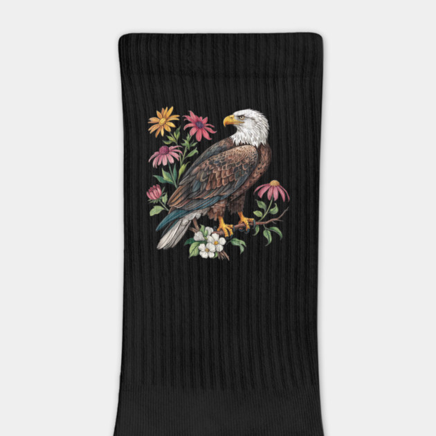 Botanical Bald Eagle Wildlife Illustration by BirdsnStuff
